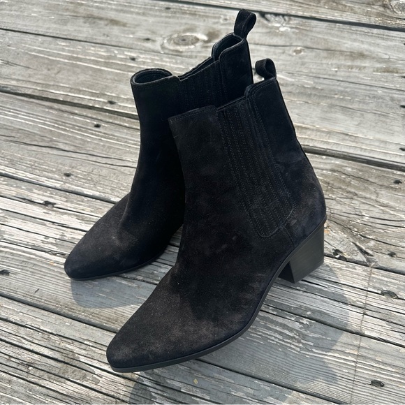 Veronica Beard Alina Suede Leather Black Western Boots Women’s size 7 - Picture 1 of 6